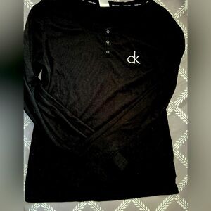 Womens Calvin Klein black long sleeve top size medium